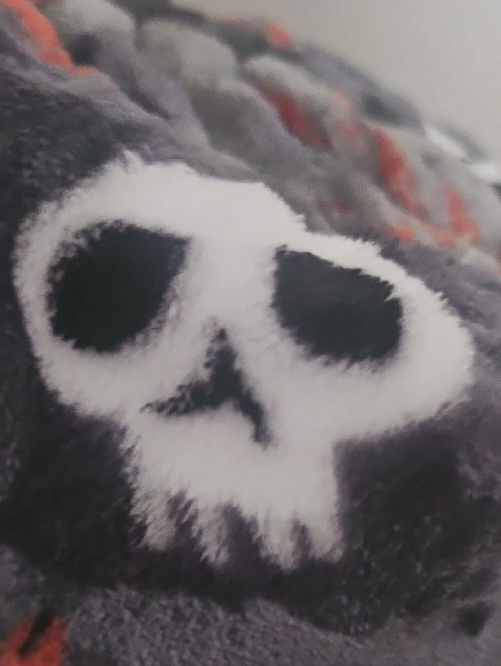 Luxury Velvet Throw - Gray Skull And Bat